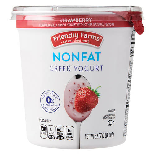 Friendly Farms Nonfat Strawberry Greek Yogurt, 32 oz